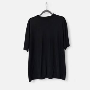 Paul Fredrick Black Short Sleeve Silk Cotton Blend Quality T-Shirt, Men's Medium